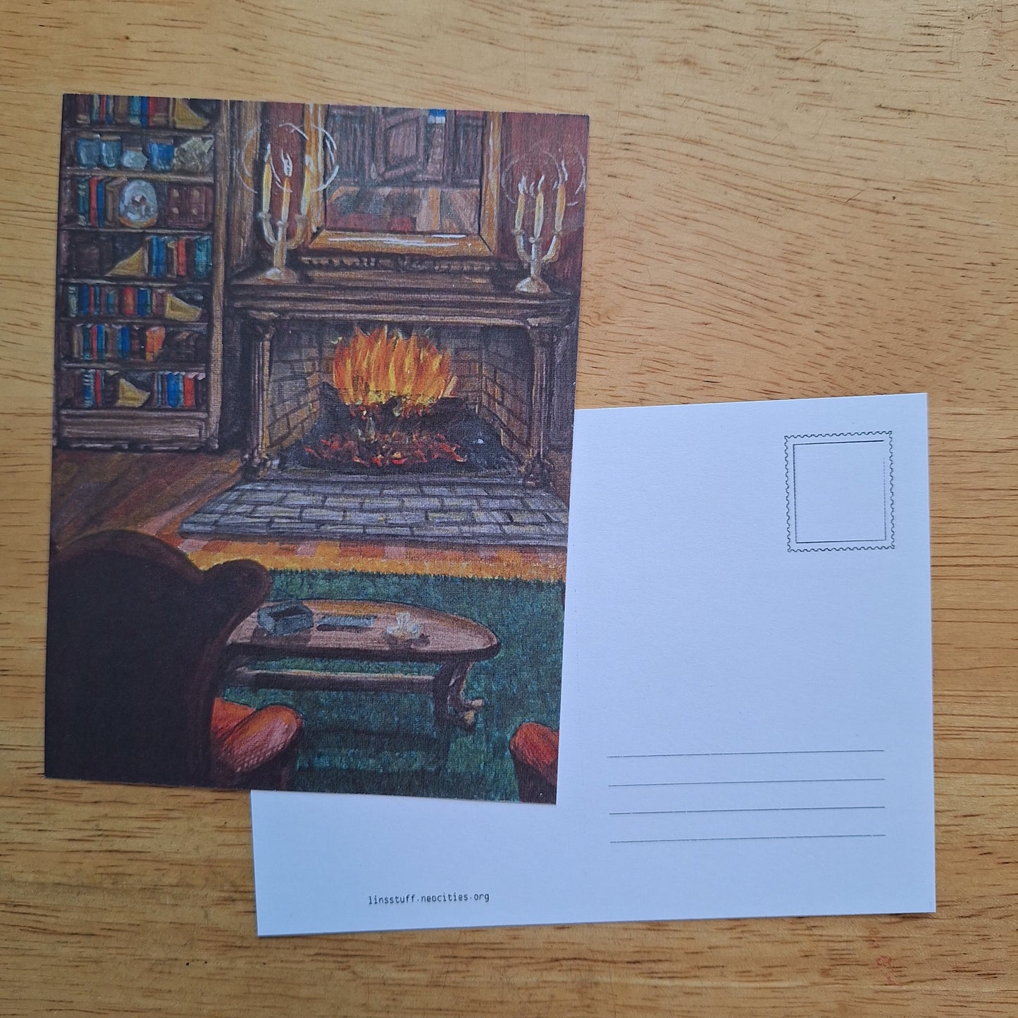 Postcard - Firelit Study