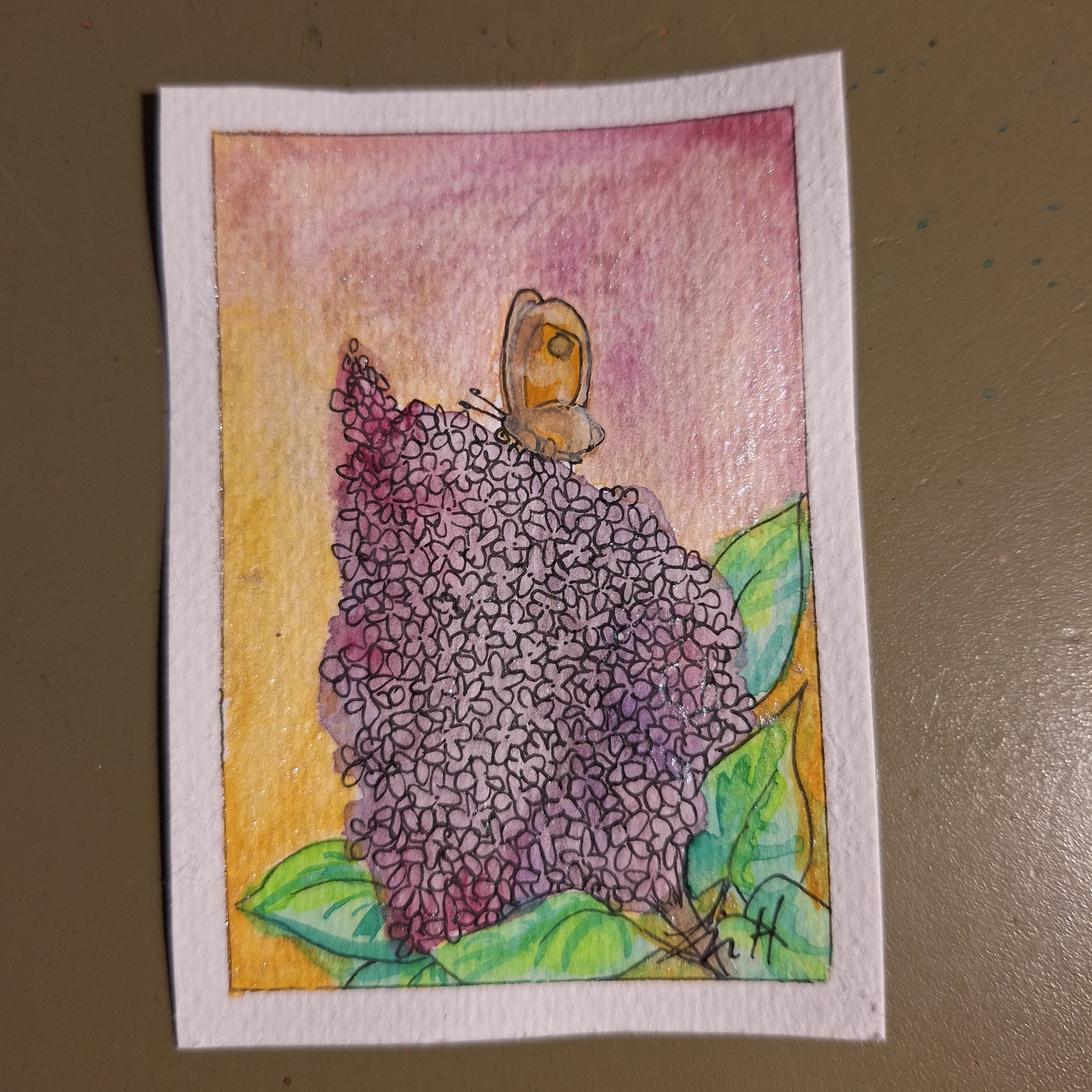 ACEO - Lilac and Butterfly