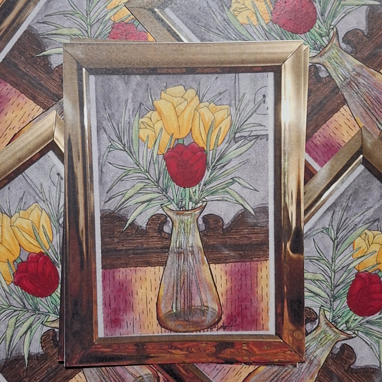 Print - Tulips and Tarrogon (printed frame)