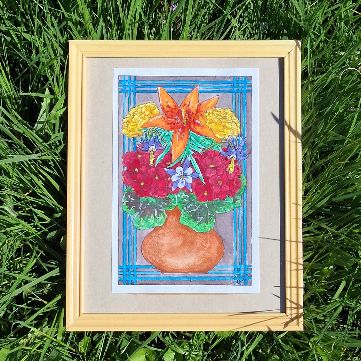Original - Rage Bouquet - Framed Watercolor
