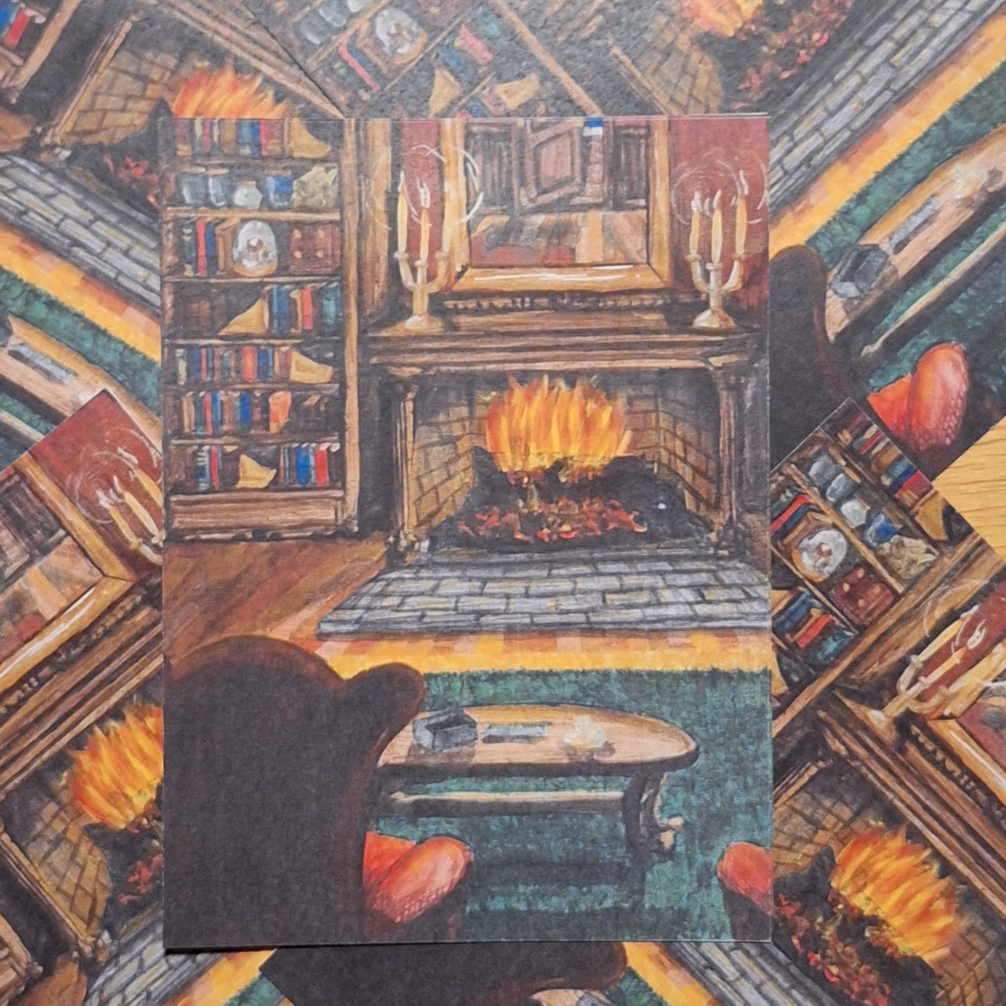 Print - Firelit Study