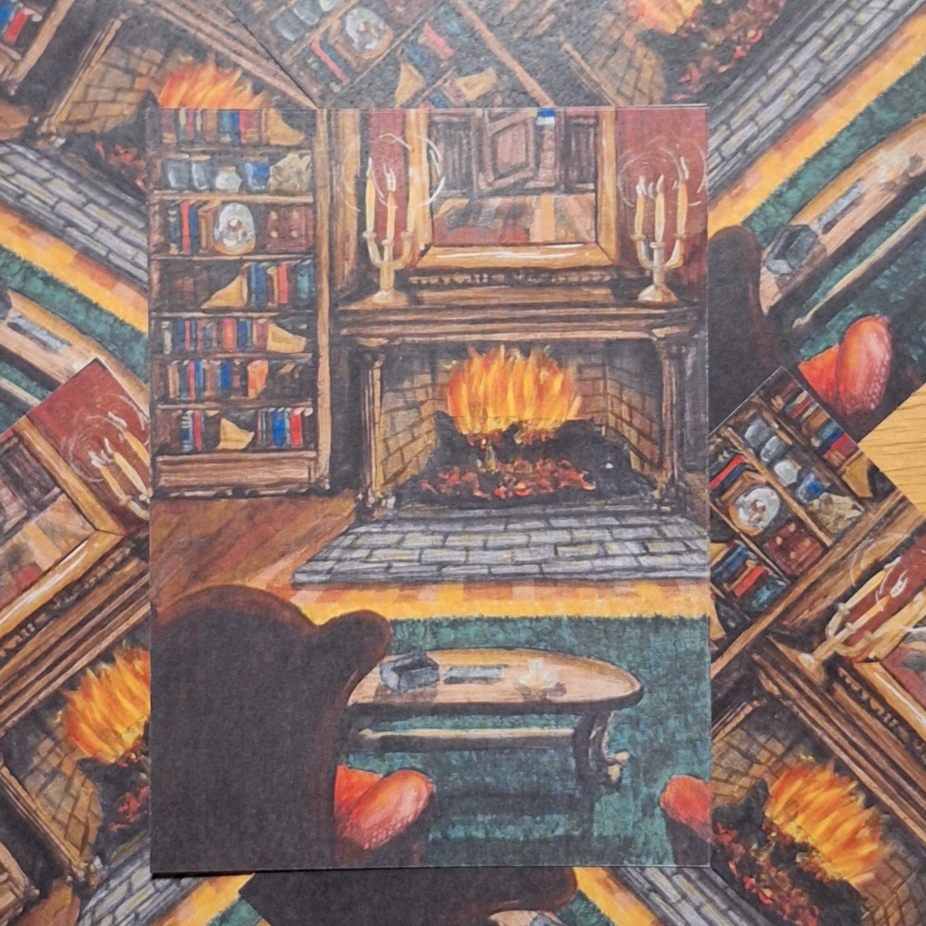 Print - Firelit Study